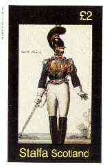 Staffa 1982 French Revolution Costumes #03 imperf deluxe sheet (£2 value, Garde Royale) unmounted mint, stamps on costumes, stamps on militaria, stamps on revolutions