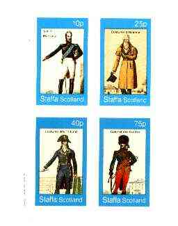 Staffa 1982 French Revolution Costumes #04 imperf sheet containing set of 4 values unmounted mint, stamps on costumes, stamps on militaria, stamps on revolutions