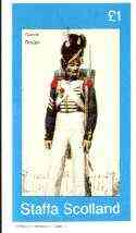 Staffa 1982 French Revolution Costumes #04 imperf souvenir sheet (£1 value, Garde Royale) unmounted mint, stamps on costumes, stamps on militaria, stamps on revolutions