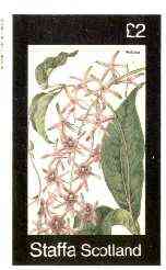 Staffa 1982 Flowers #35 (Petrea) imperf deluxe sheet (£2 value) unmounted mint, stamps on flowers, stamps on 