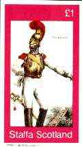 Staffa 1982 French Revolution Costumes #05 imperf souvenir sheet (£1 value, Carabinier) unmounted mint, stamps on costumes, stamps on militaria, stamps on revolutions