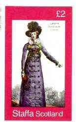Staffa 1982 French Revolution Costumes #05 imperf deluxe sheet (£2 value, Caroline  Ferdinande Louise) unmounted mint, stamps on costumes, stamps on revolutions