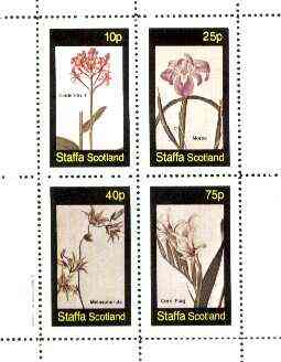 Staffa 1982 Flowers #36 (Epidendrum, Morea, Melaspherula & Corn Flag) perf set of 4 values unmounted mint, stamps on flowers, stamps on iris