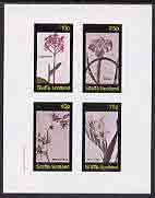 Staffa 1982 Flowers #36 (Epidendrum, Morea, Melaspherula & Corn Flag) imperf set of 4 values unmounted mint , stamps on flowers, stamps on iris 