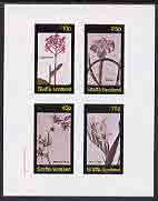 Staffa 1982 Flowers #36 (Epidendrum, Morea, Melaspherula & Corn Flag) imperf set of 4 values unmounted mint , stamps on flowers, stamps on iris