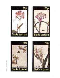 Staffa 1982 Flowers #36 (Robinia) imperf souvenir sheet (£1 value) unmounted mint, stamps on flowers