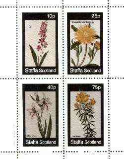 Staffa 1982 Flowers #37 (Ixia, Mesembryanthemum, Gladiolus & Genista) perf set of 4 values unmounted mint, stamps on flowers