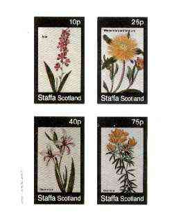 Staffa 1982 Flowers #37 (Ixia, Mesembryanthemum, Gladiolus & Genista) imperf set of 4 values unmounted mint , stamps on flowers