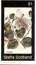 Staffa 1982 Flowers #39 (Capparis) imperf souvenir sheet (£1 value) unmounted mint , stamps on flowers