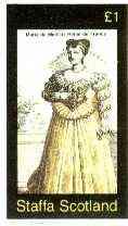 Staffa 1982 French Costumes of 16th Century #1 (Marie deMedicis) imperf souvenir sheet (£1 value) unmounted mint, stamps on costumes