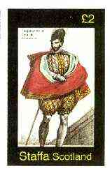Staffa 1982 French Costumes of 16th Century #1 (Teigneur of Charles IX) imperf deluxe sheet (£2 value) unmounted mint, stamps on costumes
