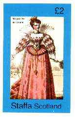 Staffa 1982 French Costumes of 16th Century #2 (Margueritte de Loraine) imperf deluxe sheet (Â£2 value) unmounted mint, stamps on costumes