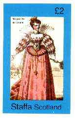 Staffa 1982 French Costumes of 16th Century #2 (Margueritte de Loraine) imperf deluxe sheet (£2 value) unmounted mint, stamps on costumes