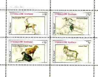 Eynhallow 1982 Sheep & Goats (Ibex, Cashmere Goats, etc) perf sheet containing set of 4 values unmounted mint, stamps on , stamps on  stamps on animals, stamps on ovine, stamps on bovine, stamps on ibex, stamps on goats, stamps on 