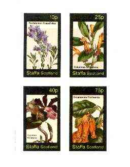 Staffa 1982 Flowers #40 (Pentstemon, Columnea, Cattleya & Brugmansia) imperf set of 4 values unmounted mint , stamps on flowers