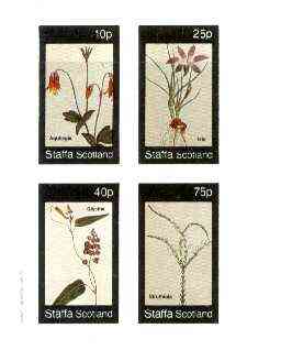 Staffa 1982 Flowers #41 (Aquilegia, Ixia, Glycine & Struthiola) imperf set of 4 values unmounted mint , stamps on flowers