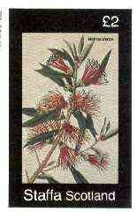Staffa 1982 Flowers #41 (Metrosideros) imperf deluxe sheet (£2 value) unmounted mint, stamps on flowers
