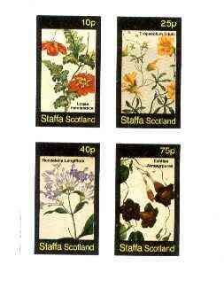 Staffa 1982 Flowers #42 (Loasa, Tropaeolum, Rondeletia & Echites) imperf set of 4 values unmounted mint , stamps on flowers