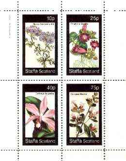 Staffa 1982 Flowers #44 (Campanulata, Pharbitis, Cattleya & Corraea) perf set of 4 values unmounted mint, stamps on flowers