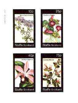 Staffa 1982 Flowers #44 (Campanulata, Pharbitis, Cattleya & Corraea) imperf set of 4 values unmounted mint , stamps on flowers