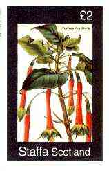 Staffa 1982 Flowers #44 (Fuchsia) imperf deluxe sheet (£2 value) unmounted mint, stamps on flowers, stamps on fuchsia