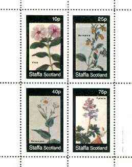 Staffa 1982 Flowers #46 (Vinca, Hermannia, Rananculus & Fumaria) perf set of 4 values unmounted mint, stamps on , stamps on  stamps on flowers
