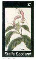 Staffa 1982 Flowers #46 (Lobelia) imperf souvenir sheet (£1 value) unmounted mint, stamps on flowers