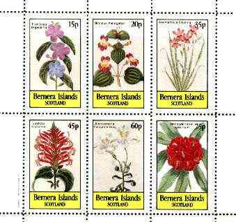 Bernera 1982 Flowers #21 (Mimulus, Justicia, Rhododendron, etc) perf  set of 6 values unmounted mint, stamps on , stamps on  stamps on flowers