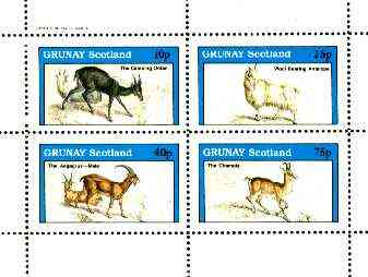 Grunay 1982 Animals (Chamois, Antelope, etc) perf set of 4 values unmounted mint, stamps on animals, stamps on bovine, stamps on goats, stamps on antelope