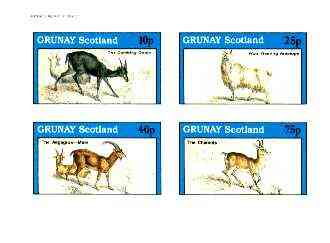 Grunay 1982 Animals (Chamois, Antelope, etc) imperf set of 4 values unmounted mint, stamps on animals, stamps on bovine, stamps on goats, stamps on antelope