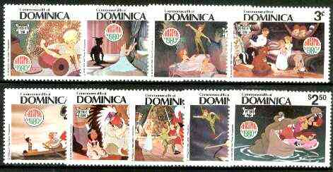 Dominica 1980 Christmas (Scenes from Disney's Peter Pan) set of 9 unmounted mint, SG 722-30*, stamps on , stamps on  stamps on disney, stamps on  stamps on christmas, stamps on  stamps on pirates, stamps on  stamps on scots, stamps on  stamps on scotland