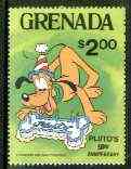 Grenada 1981 50th Anniversary of Walt Disneys Pluto $2 unmounted mint, SG 1110, stamps on disney