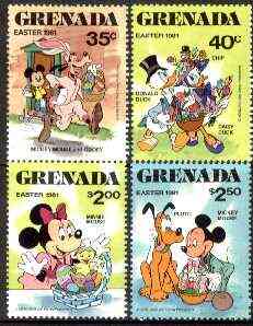 Grenada 1981 Easter (Walt Disneys Characters) set of 4 unmounted mint, SG 1120-23, stamps on disney, stamps on easter