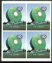 New Zealand 1998 Town Icons 40c Kiwifruit self-adhesive block of 4, SG 2203, stamps on fruits, stamps on statues, stamps on self adhesive