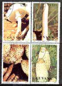 Guyana 1990 Mushrooms set of 4 fine cto used, Sc #2348-51*, stamps on fungi