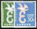 Saar 1958 Europa set of 2 unmounted mint, SG 436-37, stamps on europa