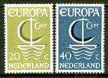 Netherlands 1966 Europa set of 2 unmounted mint, SG 1017-18*, stamps on europa