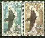 Spain 1963 Europa set of 2 unmounted mint, SG 1580-81, stamps on , stamps on  stamps on europa