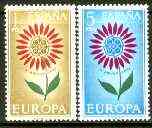 Spain 1964 Europa set of 2 unmounted mint, SG 1674-75*, stamps on , stamps on  stamps on europa