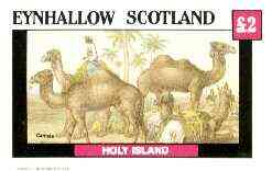 Eynhallow 1982 Animals #10 (Camels) imperf deluxe sheet (Â£2 value) unmounted mint, stamps on animals, stamps on camels