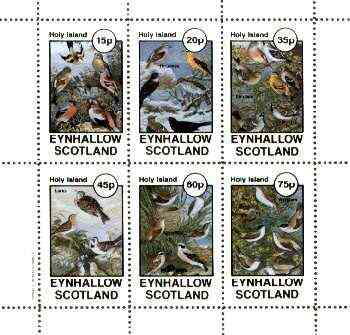 Eynhallow 1982 Mixed Birds (Finches, Thrushes, Larks & Warblers) perf set of 6 values unmounted mint, stamps on birds, stamps on finches, stamps on larks, stamps on warblers, stamps on thrushes