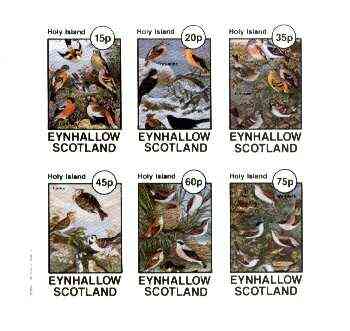 Eynhallow 1982 Mixed Birds (Finches, Thrushes, Larks & Warblers) imperf set of 6 values unmounted mint, stamps on , stamps on  stamps on birds, stamps on finches, stamps on larks, stamps on warblers, stamps on thrushes