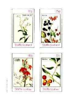 Staffa 1982 Flowers #48 (Forget-Me-Not, Lobelia, etc) imperf set of 4 values unmounted mint, stamps on flowers