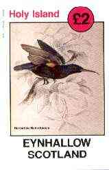 Eynhallow 1982 Sunbirds (Nectarinia mahrattensis) imperf deluxe sheet (£2 value) unmounted mint, stamps on birds, stamps on sunbirds