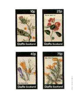 Staffa 1982 Flowers #49 (Japonica, Thistle, Snow Drop & Morn Bouquet) imperf set of 4 values unmounted mint , stamps on flowers