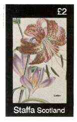Staffa 1982 Flowers #49 (ILadye) imperf deluxe sheet (£2 value) unmounted mint, stamps on flowers