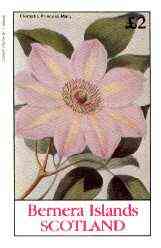 Bernera 1982 Flowers #22 (Clematis) imperf deluxe sheet (£2 value) unmounted mint, stamps on flowers