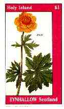 Eynhallow 1982 Flowers #28 (Lilium) imperf souvenir sheet (£1 value) unmounted mint, stamps on flowers