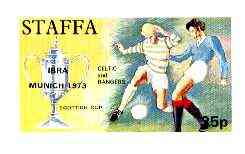 Staffa 1972 Pictorial imperf souvenir sheet (35p value) Celtic & Rangers Scottish Cup opt'd IBRA Munich 1973 unmounted mint, stamps on stamp exhibitions, stamps on football, stamps on sport, stamps on scots, stamps on scotland