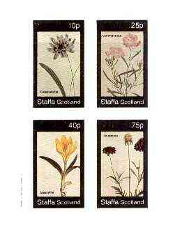Staffa 1982 Flowers #50 (Catananche, Amaryllis, Convolvulus & Scabiosa) imperf set of 4 values unmounted mint , stamps on flowers